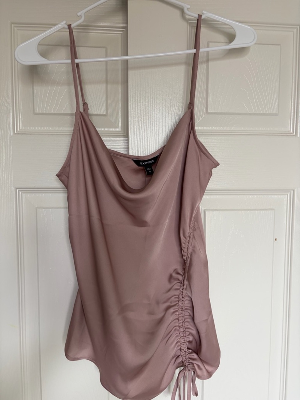 Express Satin Cowl Neck Camisole in Dusty Mauve